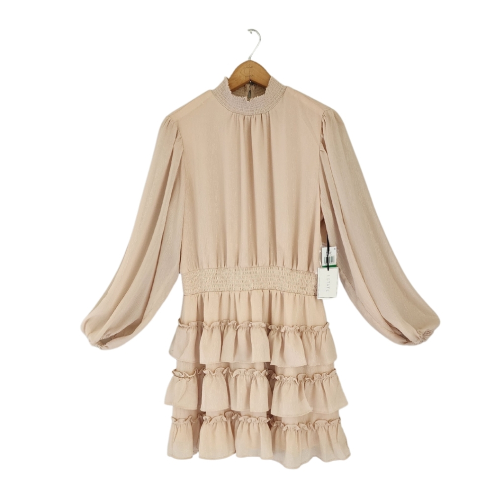 1.StateWomen's Blouson Sleeve Tiered Dress NWT